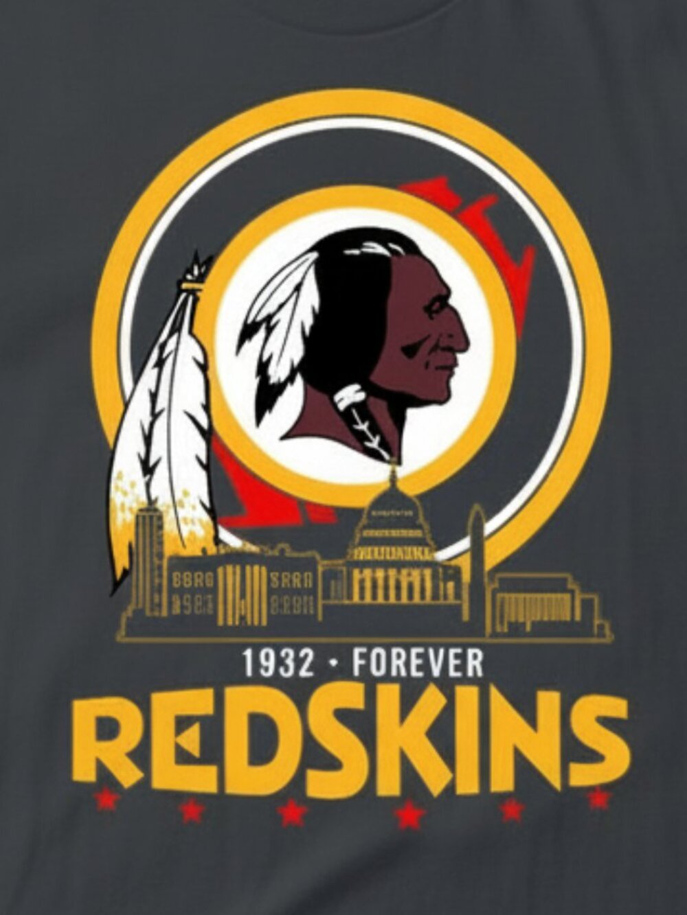 Washington Football Vintage Style Shirt, Retro 1932 Forever Fan Tee, - Picture 2 of 3